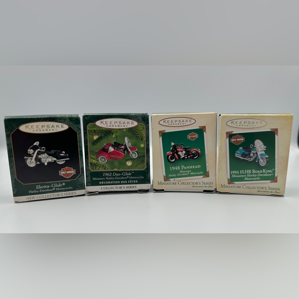 Hallmark Harley Davidson Miniature Diecast Ornaments -Set Of 4